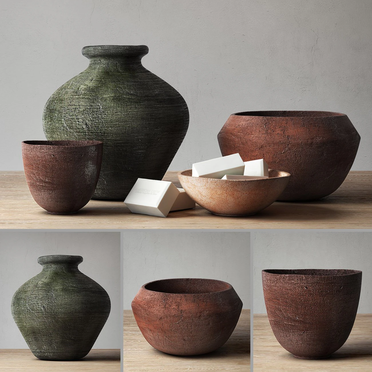 decor pot collection 3D Model .c4d .max .obj .3ds .fbx .stl .blend 