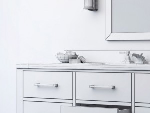 hutton single extra-wide floating vanity 3D मॉडल
