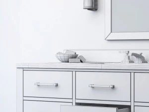hutton single extra-wide floating vanity 3D Model