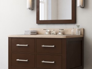 hutton single floating vanity espresso 3D Модель