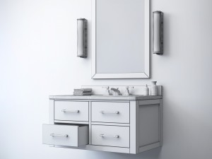 hutton single floating vanity espresso 3D Модель