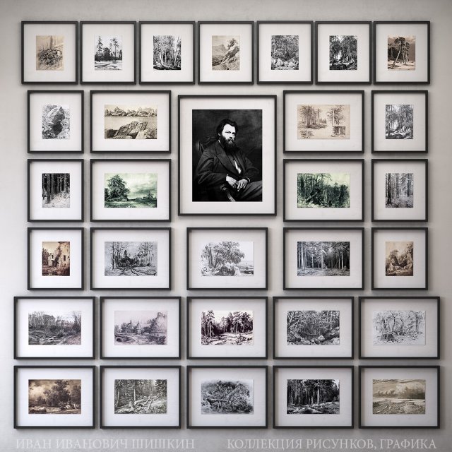 drawings collection ivan shishkin 3D 模型 .c4d .max .obj .3ds .fbx .stl .blend 