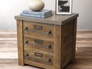 mercantile 24in closed nightstand Model 3D