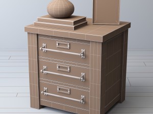 mercantile 24in closed nightstand Model 3D