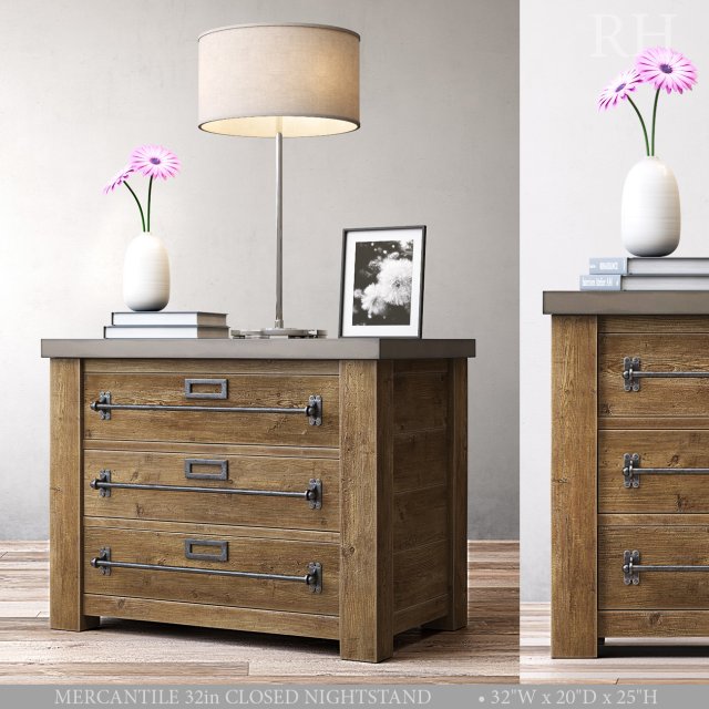 mercantile 32in closed nightstand Modèle 3D .c4d .max .obj .3ds .fbx .stl .blend 