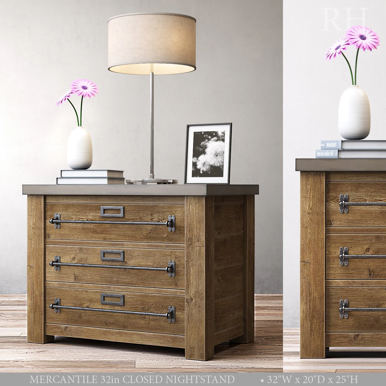 mercantile 32in closed nightstand 3D Model .c4d .max .obj .3ds .fbx .stl .blend 