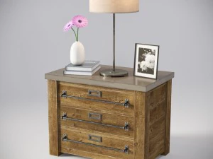 mercantile 32in closed nightstand 3D Model