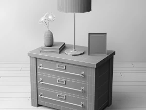 mercantile 32in closed nightstand 3D Model