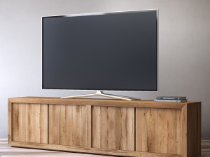 reclaimed russian oak panel media console 3D Модель