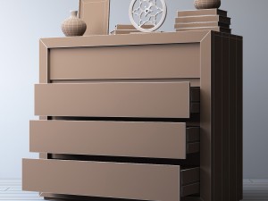 reclaimed russian oak 4-drawer dresser Modèle 3D