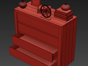 reclaimed russian oak 4-drawer dresser Modèle 3D
