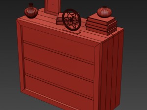 reclaimed russian oak 4-drawer dresser Modèle 3D