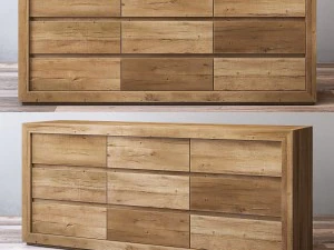 reclaimed russian oak 9-drawer dresser 3D Model