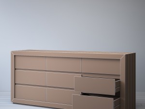 reclaimed russian oak 9-drawer dresser 3D Model