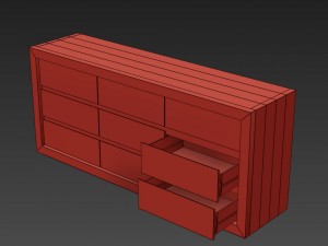 reclaimed russian oak 9-drawer dresser 3D Model