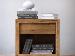 reclaimed russian oak 26in open nightstand 3D Model