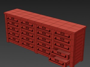zinc-top mercantile sideboard 3D 模型