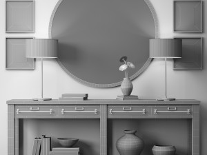zinc-top mercantile console Modelo 3D