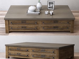 zinc-top mercantile coffee table Modèle 3D