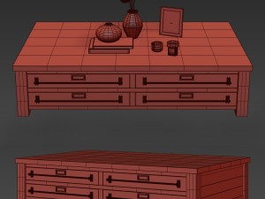 zinc-top mercantile coffee table 3D Model