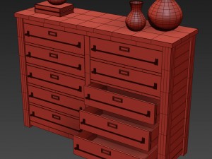 mercantile 10-drawer large chest 3Dモデル