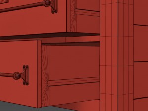 mercantile 6-drawer low wide dresser 3D Model