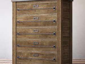 mercantile 5-drawer narrow dresser 3Dモデル