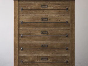mercantile 5-drawer narrow dresser 3D Model