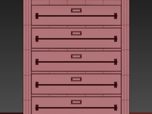 mercantile 5-drawer narrow dresser 3D Модель