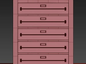 mercantile 5-drawer narrow dresser 3D Model