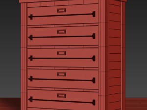 mercantile 5-drawer narrow dresser 3D Модель