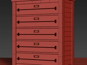 mercantile 5-drawer narrow dresser 3D Model