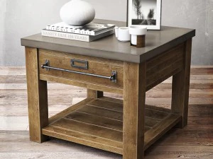 zinc-top mercantile side table 3D Model