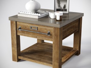 zinc-top mercantile side table Modello 3D