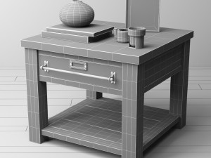 zinc-top mercantile side table Modello 3D