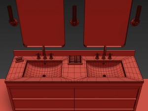 bezier double vanity 3D 모델