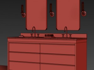 bezier double vanity 3D 모델