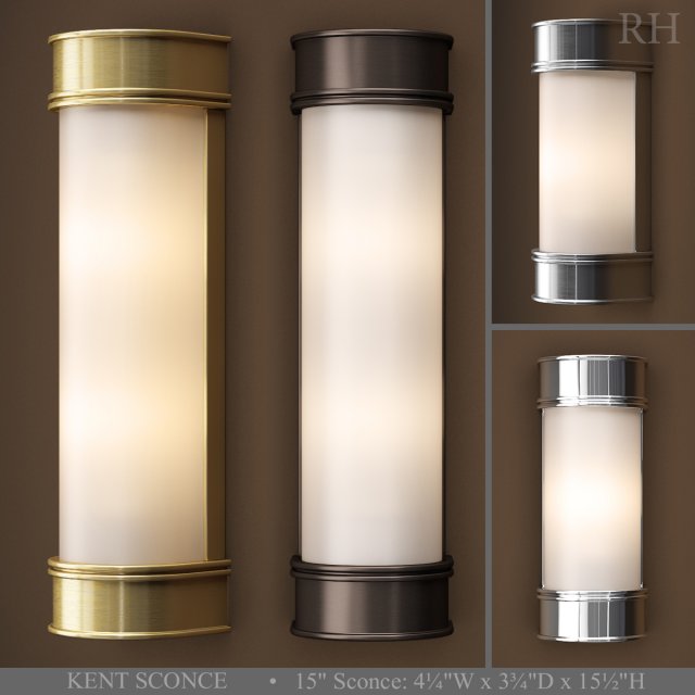 rh kent sconce 3D Model .c4d .max .obj .3ds .fbx .stl .blend 