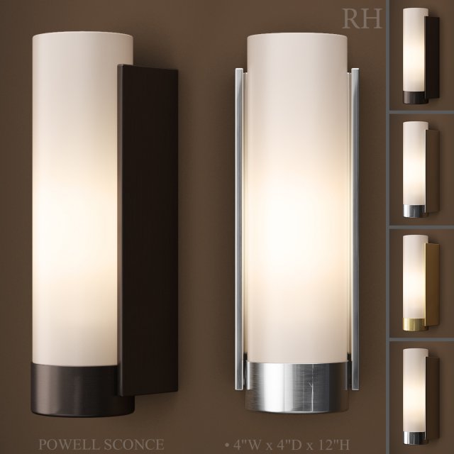 rh powell sconce 3D 모델 .c4d .max .obj .3ds .fbx .stl .blend 