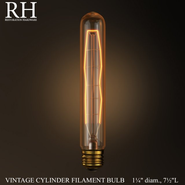 vintage cylinder filament bulb Modelo 3D .c4d .max .obj .3ds .fbx .stl .blend 