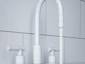 sutton lever-handle 8in widespread faucet 3D 모델