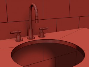sutton lever-handle 8in widespread faucet 3D 모델