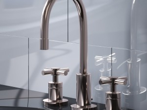 sutton cross-handle 8in widespread faucet 3Dモデル