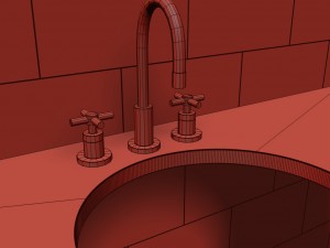 sutton cross-handle 8in widespread faucet 3Dモデル