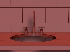 sutton cross-handle 8in widespread faucet 3Dモデル