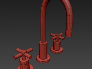 sutton cross-handle 8in widespread faucet 3Dモデル