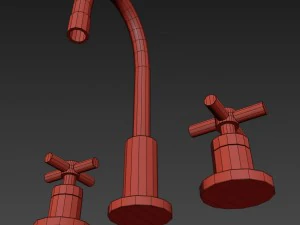 sutton cross-handle 8in widespread faucet 3D Model