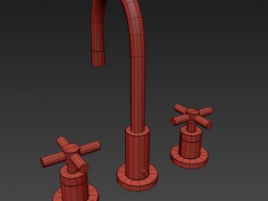 sutton cross-handle 8in widespread faucet 3Dモデル