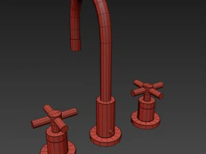 sutton cross-handle 8in widespread faucet 3D Model