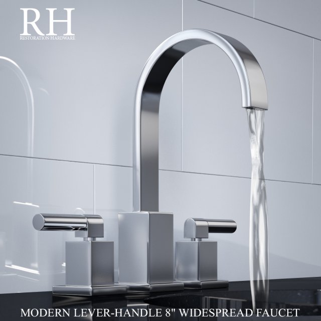 modern lever-handle 8in widespread faucet 3D-Modell .c4d .max .obj .3ds .fbx .stl .blend 
